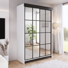 Skapis ar spoguli ARI 2 150, Balts/Melns